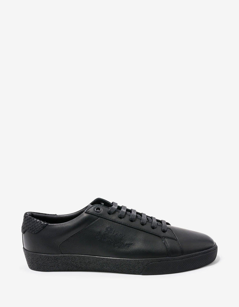 Saint Laurent Court Classic SL/06 Black Python Trim Trainers