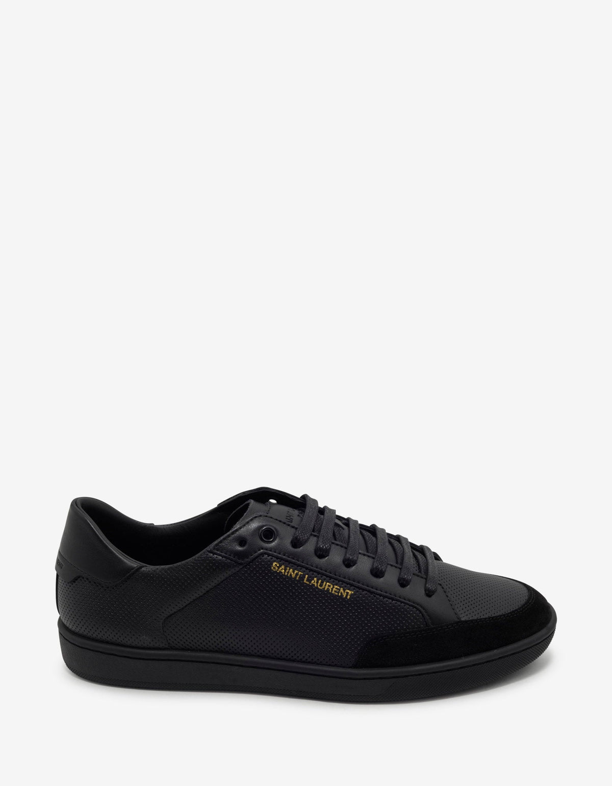 Saint Laurent Court Classic SL/10 Black Perforated Leather Trainers