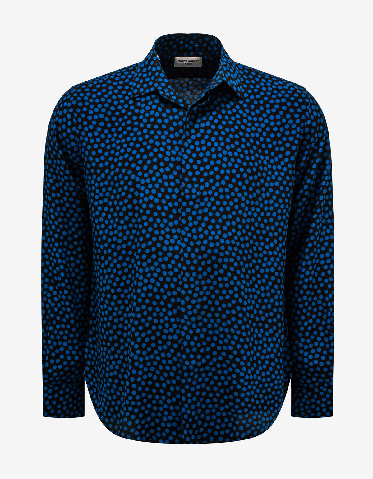 Saint Laurent Dotted Print Silk Shirt