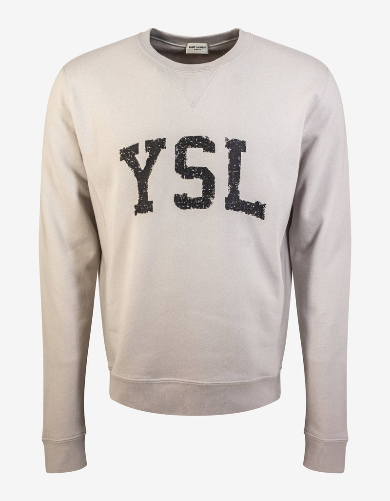 Saint Laurent Ecru YSL Print Sweatshirt