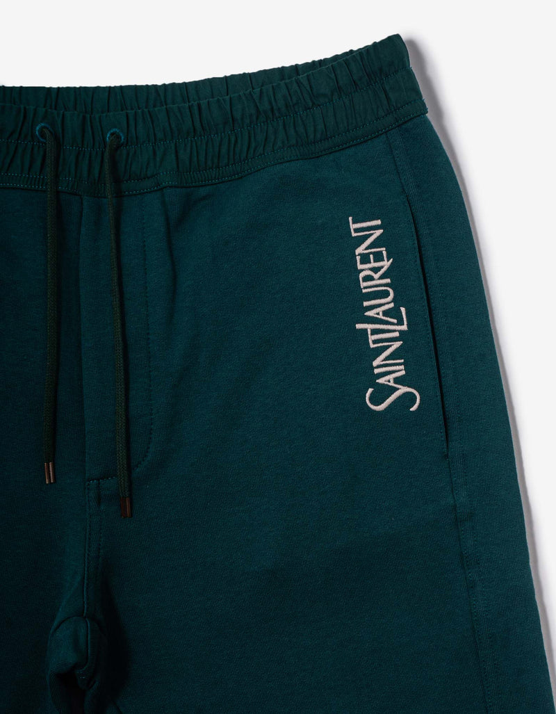 Saint Laurent Green Logo Sweat Pants