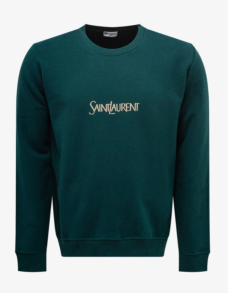 Saint Laurent Green Logo Sweatshirt