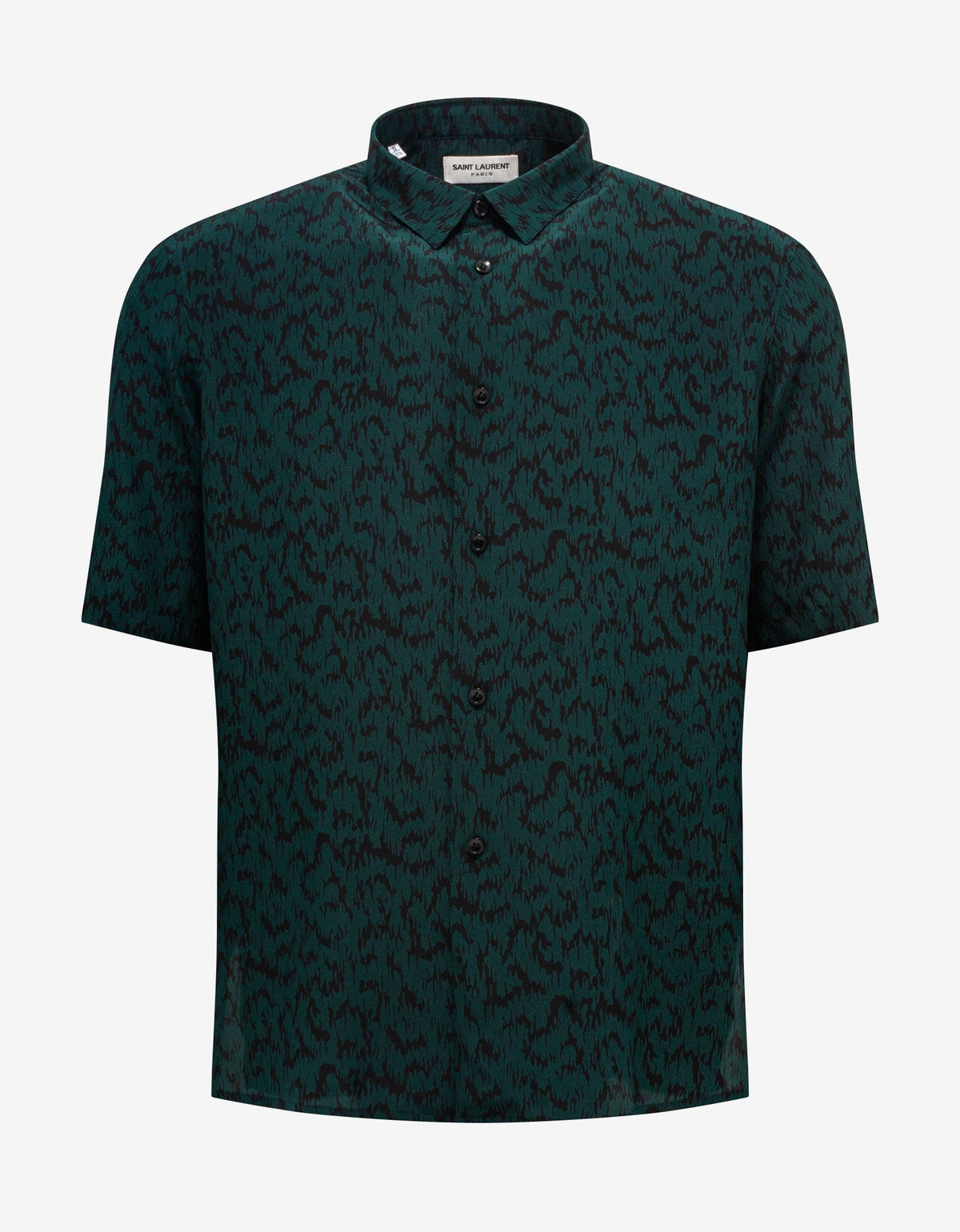 Saint Laurent Green Printed Silk Shirt