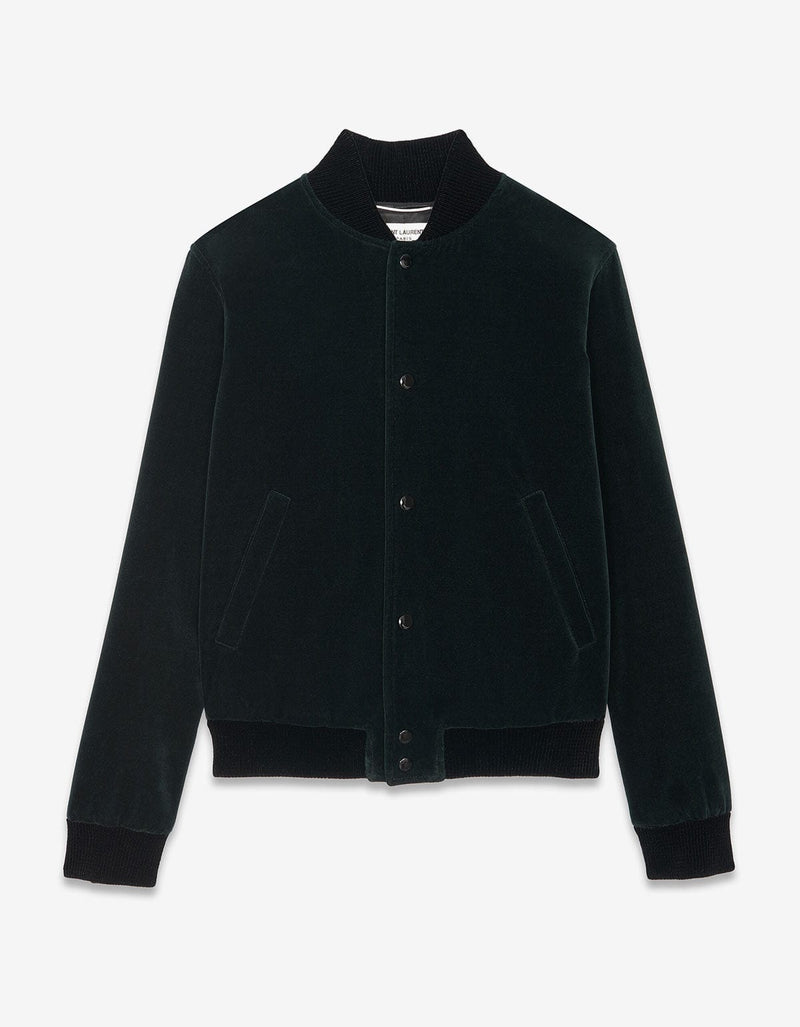 Saint Laurent Green Velvet Teddy Jacket