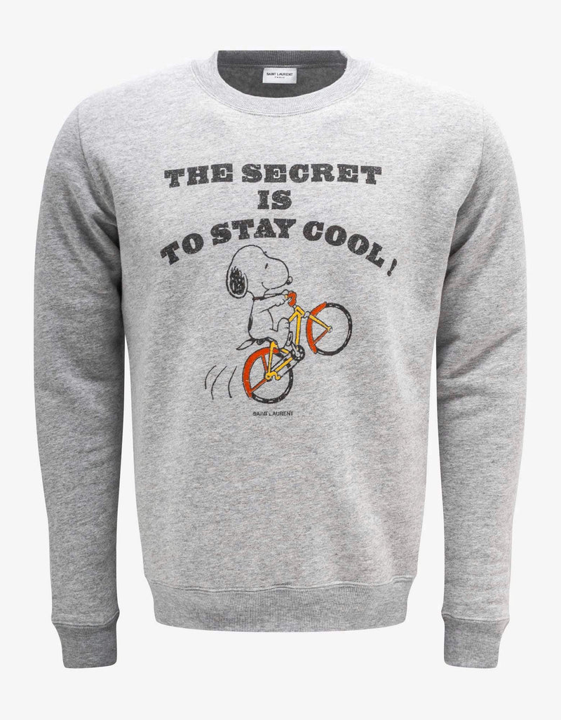 Saint Laurent Grey Saint Laurent Snoopy Sweatshirt