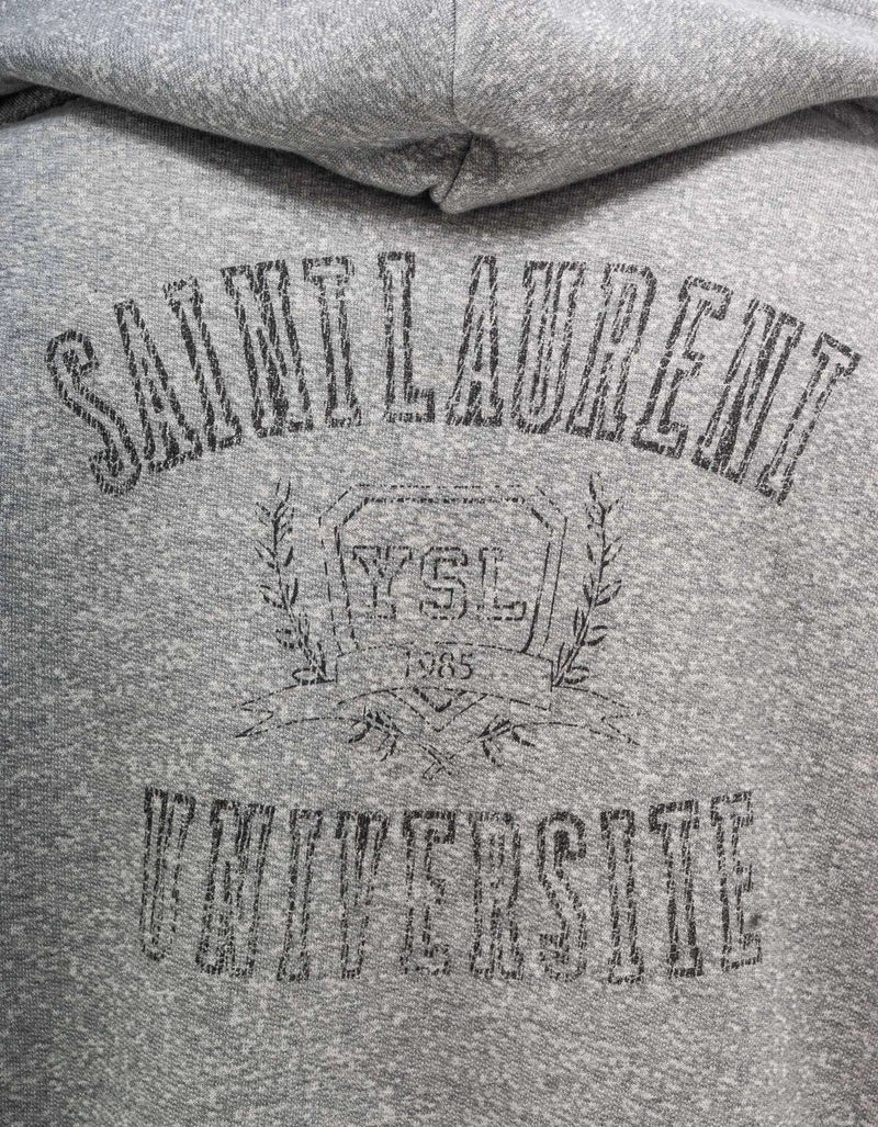 Saint Laurent Grey Saint Laurent Universite Print Hoodie