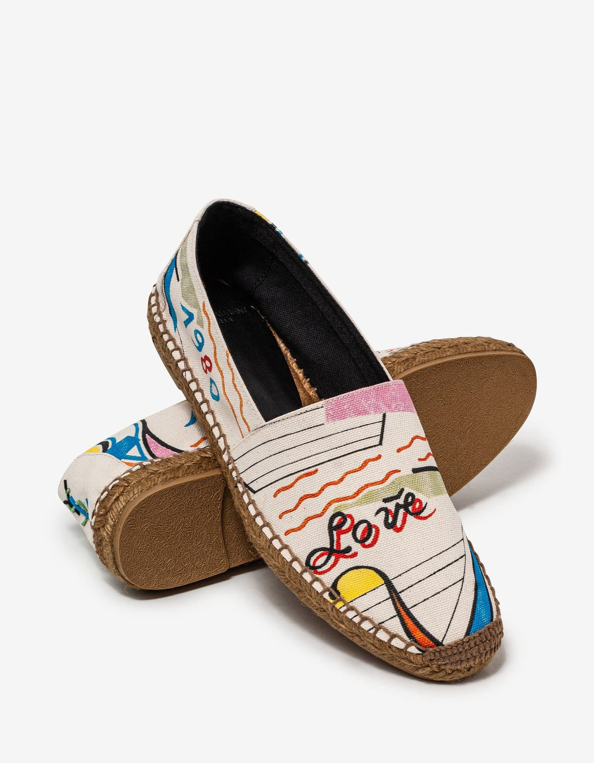 Saint Laurent Love 1980 YSL Embroidered Espadrilles