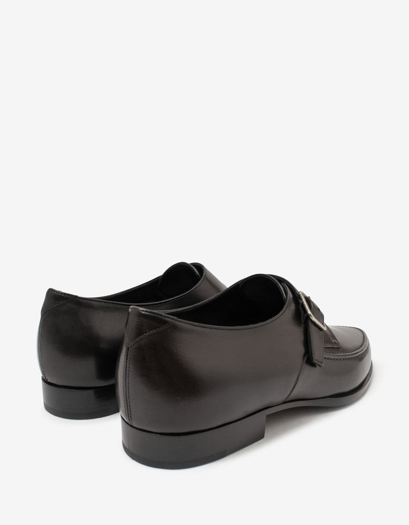 Saint Laurent Marceau Black Leather Monk Strap Shoes