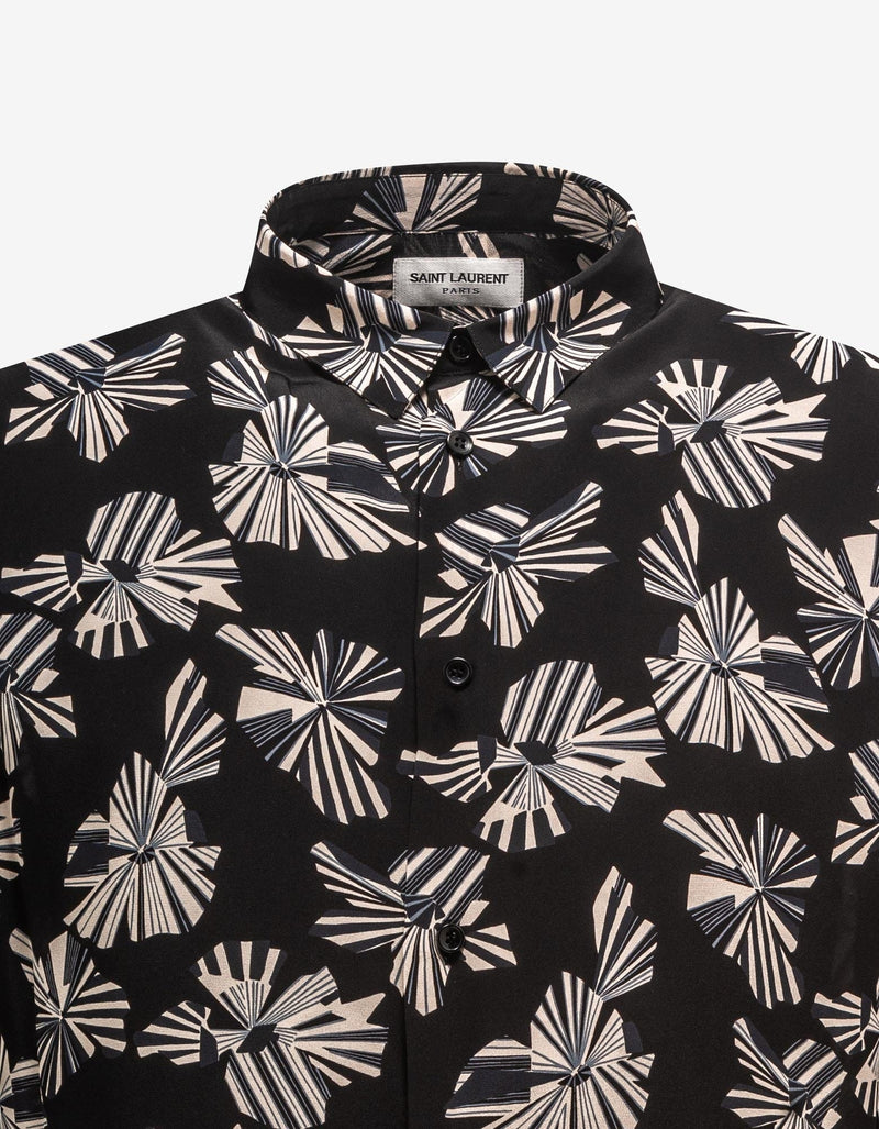 Saint Laurent Origami Print Silk Shirt