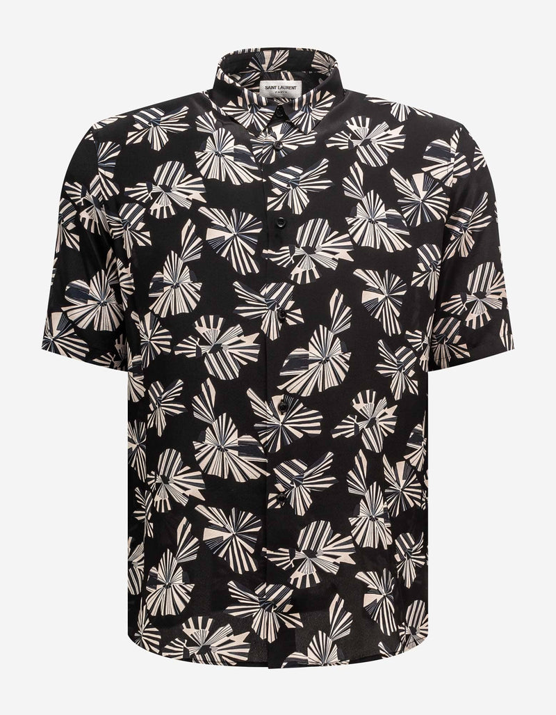 Saint Laurent Origami Print Silk Shirt