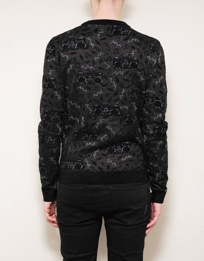 Saint Laurent Radio Jacquard Oversized Sweater