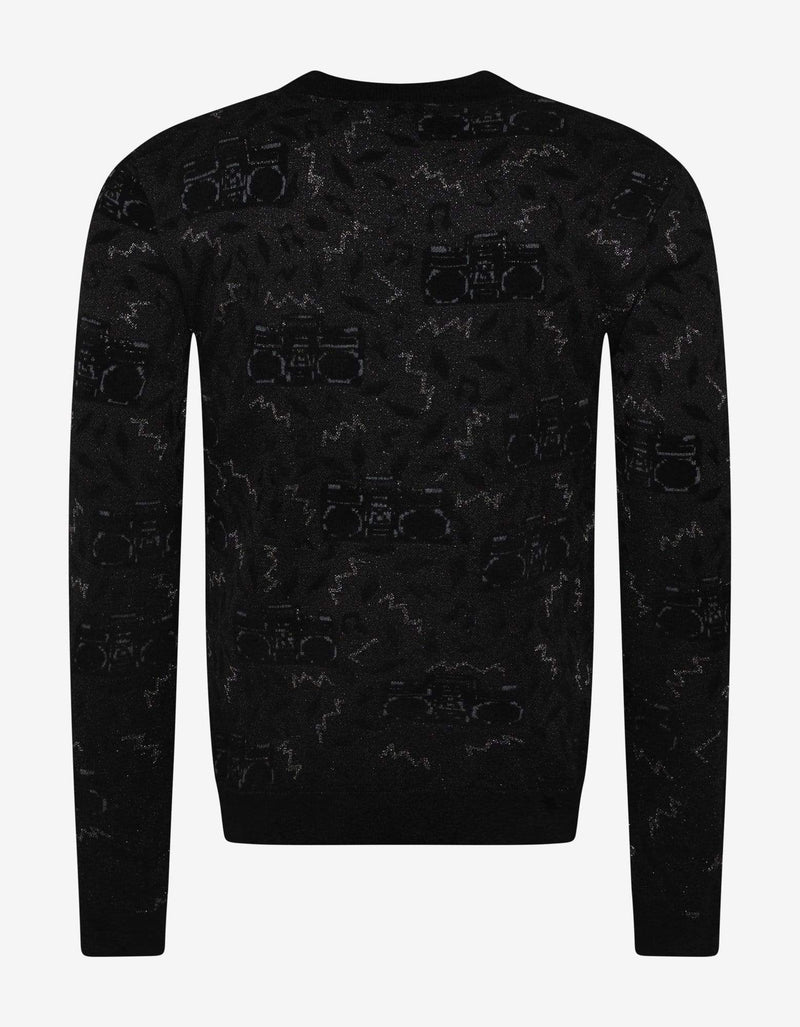 Saint Laurent Radio Jacquard Oversized Sweater