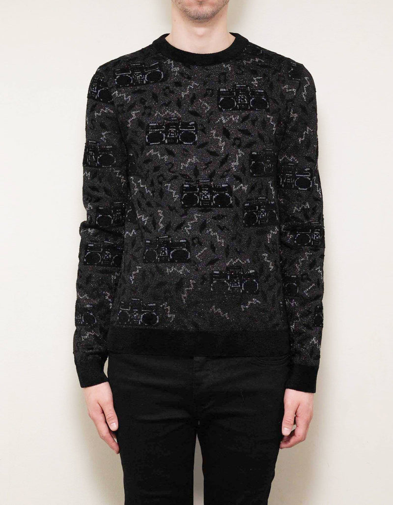 Saint Laurent Radio Jacquard Oversized Sweater