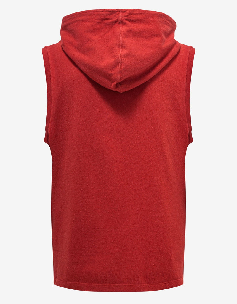 Saint Laurent Red Sleeveless Hoodie