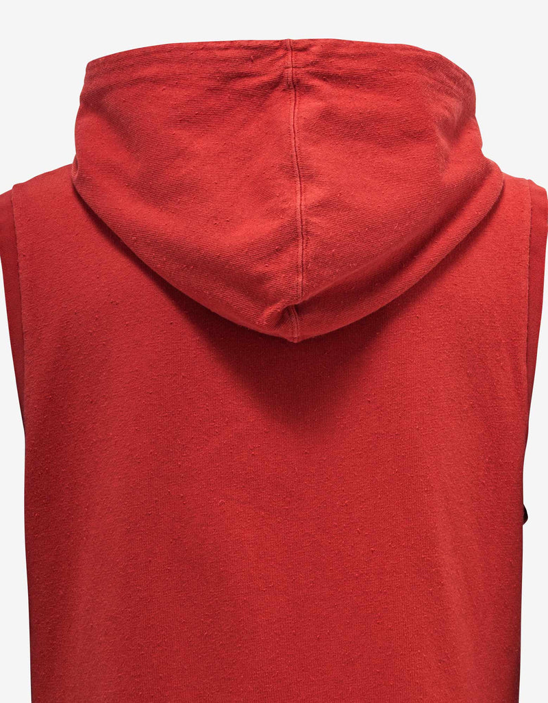 Saint Laurent Red Sleeveless Hoodie