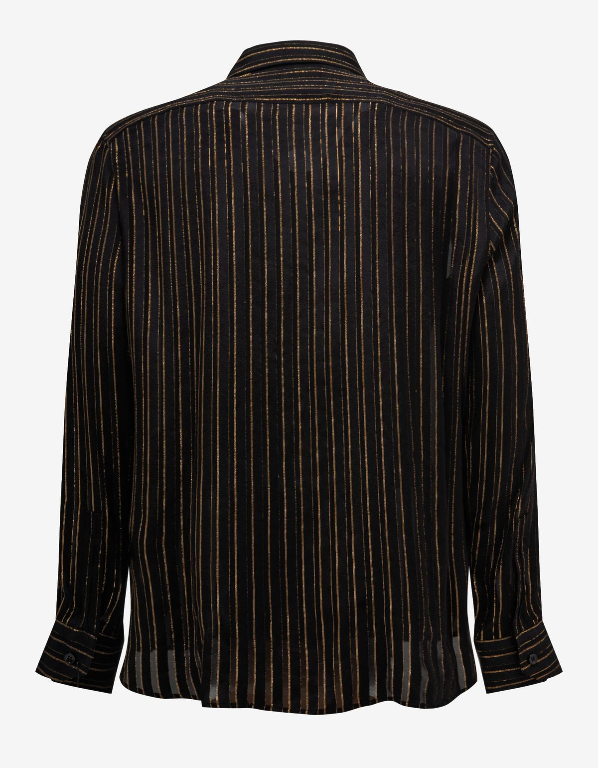 Saint Laurent Saint Laurent Black & Gold Stripe Silk Shirt