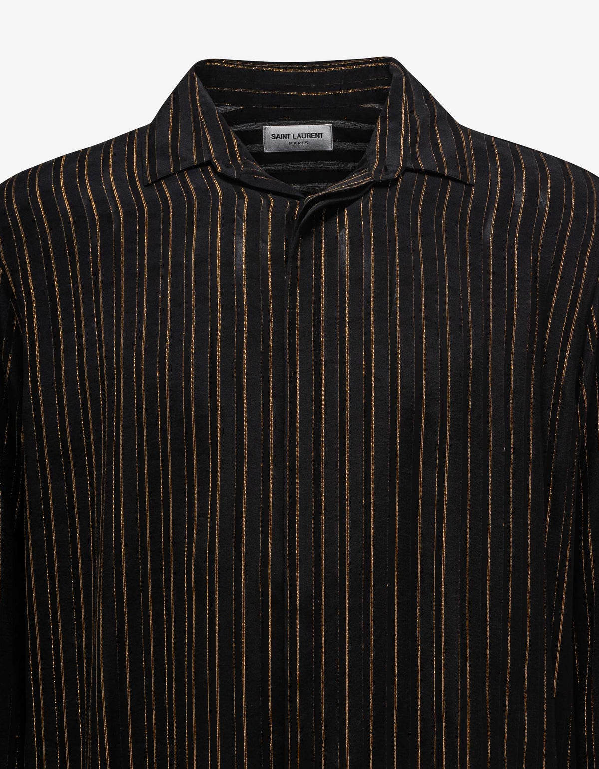 Saint Laurent Saint Laurent Black & Gold Stripe Silk Shirt