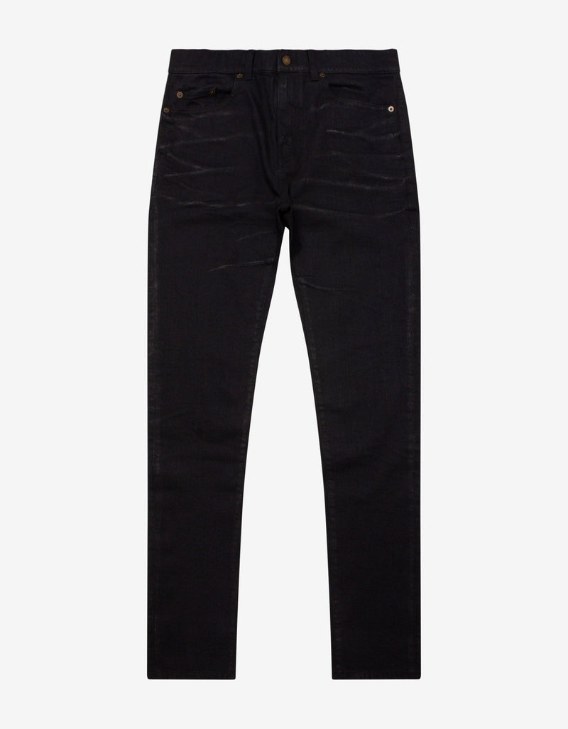 Saint Laurent Saint Laurent Black Skinny Jeans with Silver Coating