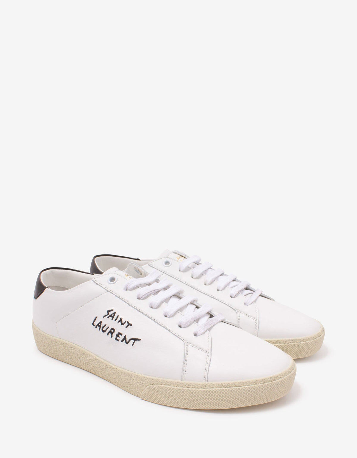 Saint Laurent Saint Laurent Court Classic SL/06 White Embroidered Trainers