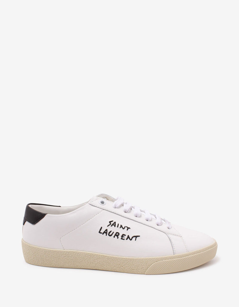 Saint Laurent Saint Laurent Court Classic SL/06 White Embroidered Trainers