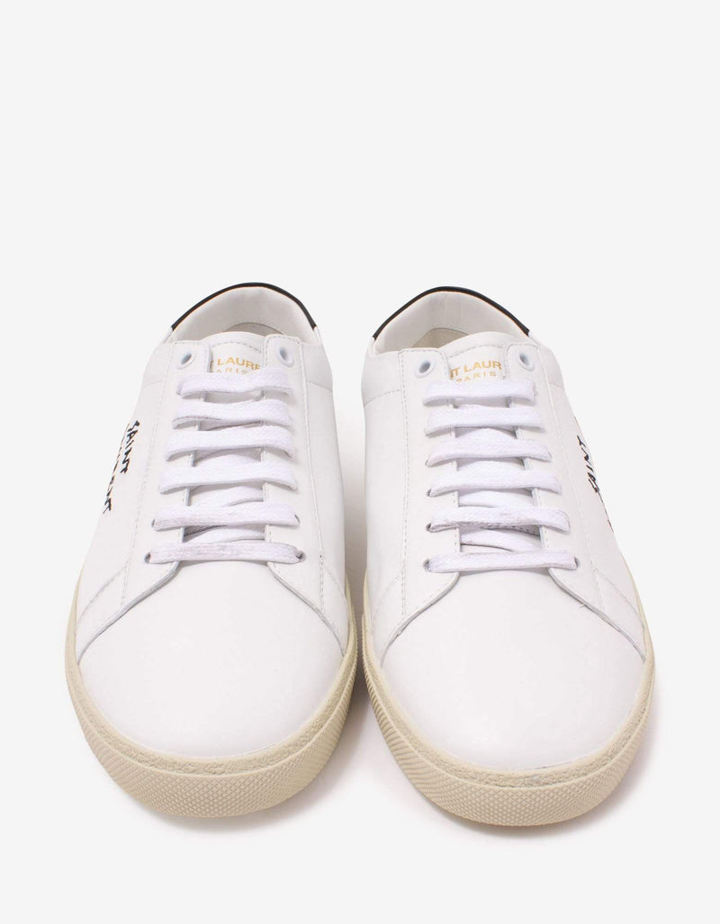 Saint Laurent Saint Laurent Court Classic SL/06 White Embroidered Trainers