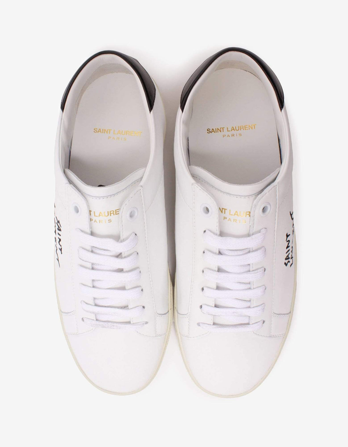 Saint Laurent Saint Laurent Court Classic SL/06 White Embroidered Trainers