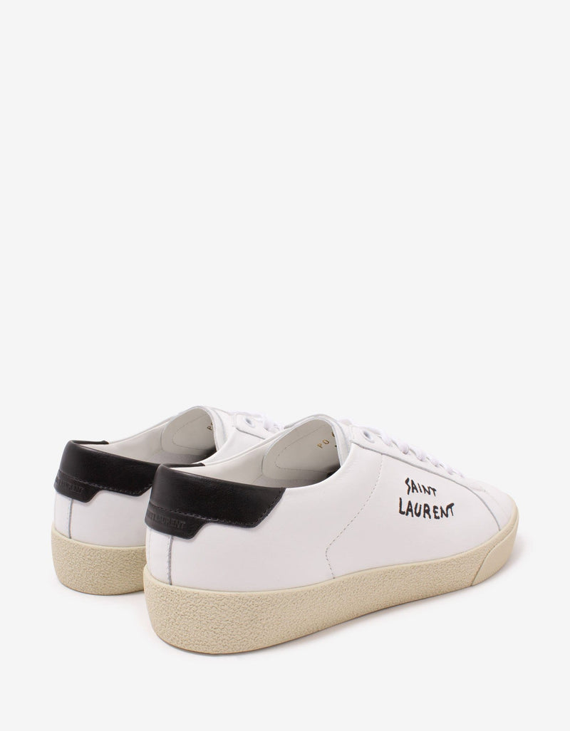 Saint Laurent Saint Laurent Court Classic SL/06 White Embroidered Trainers