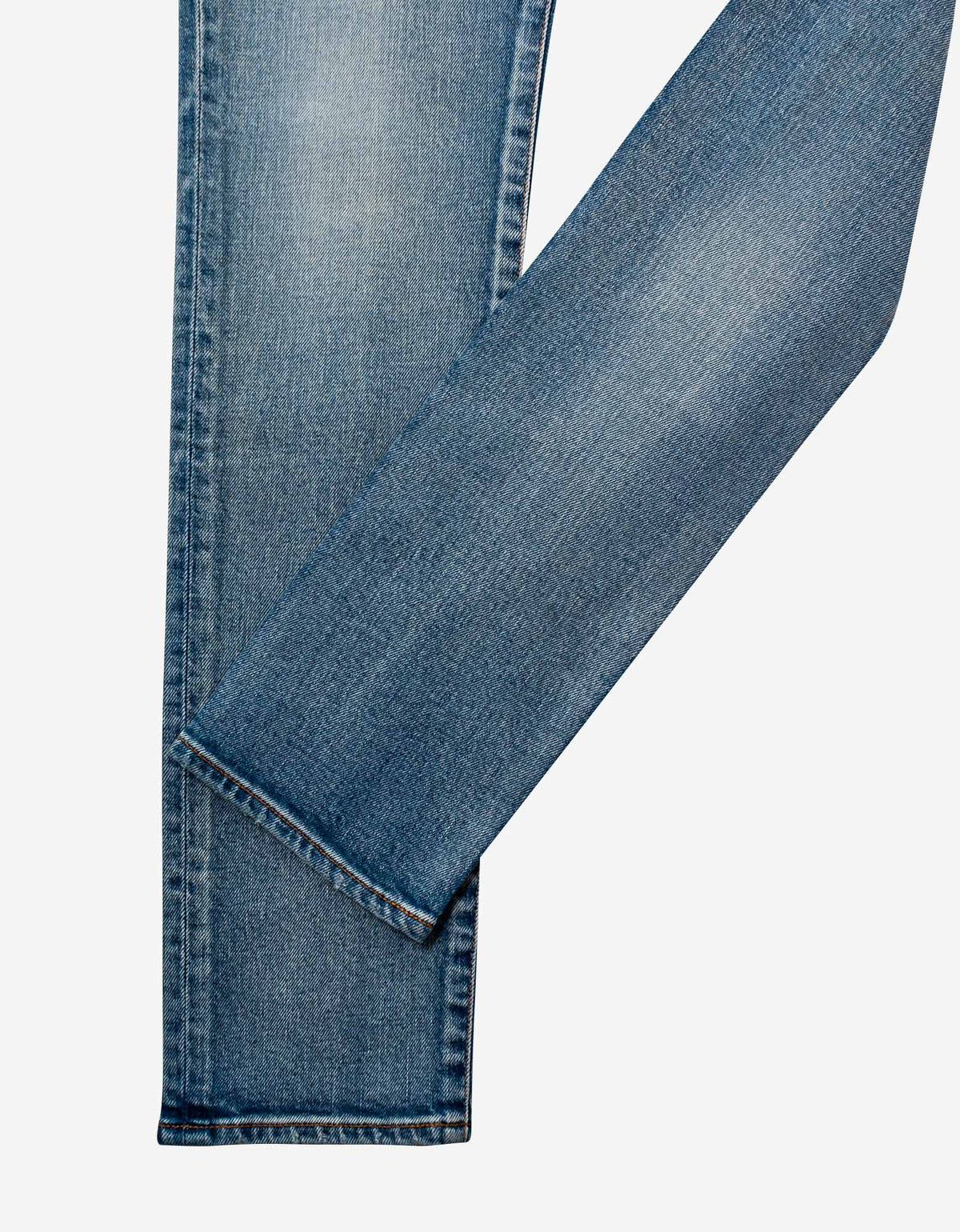 Saint Laurent Saint Laurent Santa Monica Blue Distressed Skinny Jeans