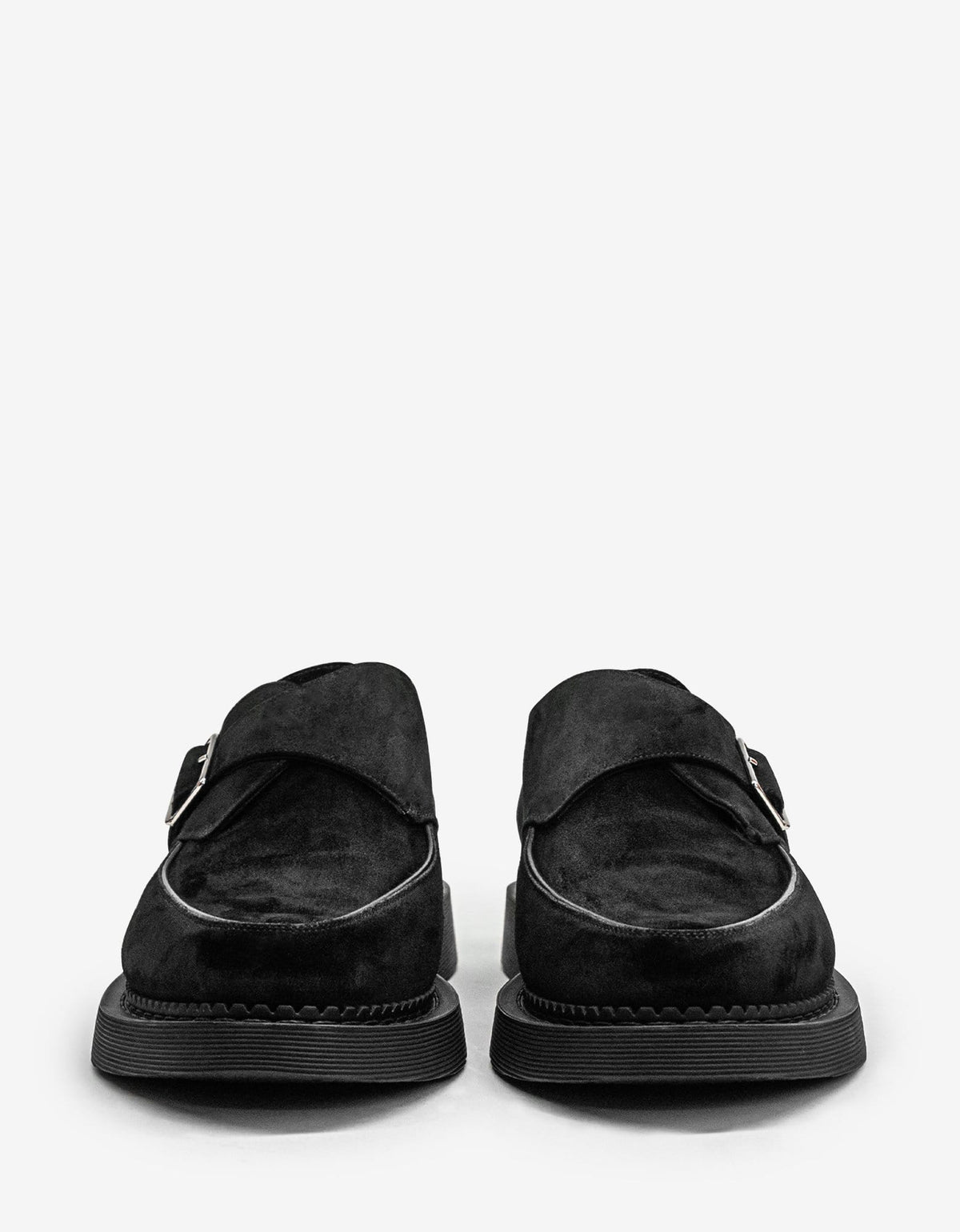 Saint Laurent Teddy 10 Black Suede Monk Strap Shoes