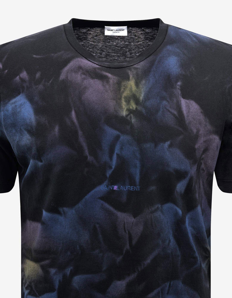 Saint Laurent Tie-Dye Print Logo T-Shirt