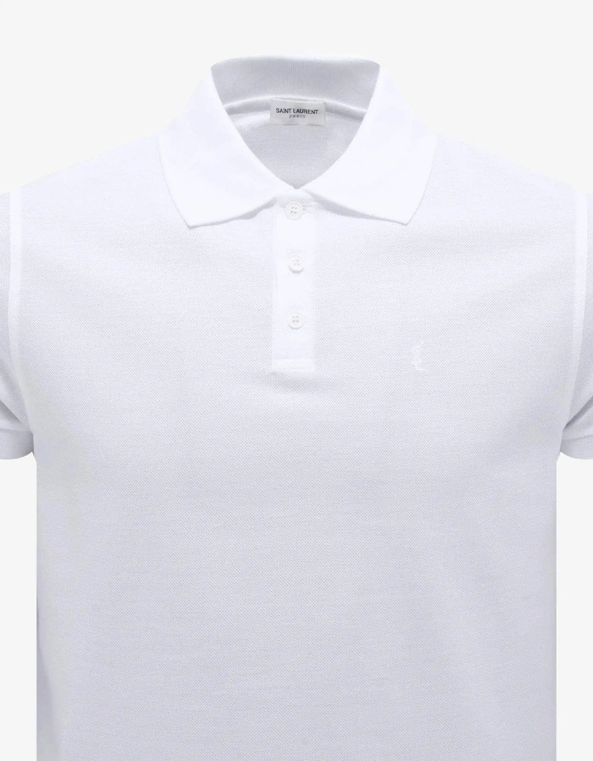 Saint Laurent White Monogram Polo T-Shirt