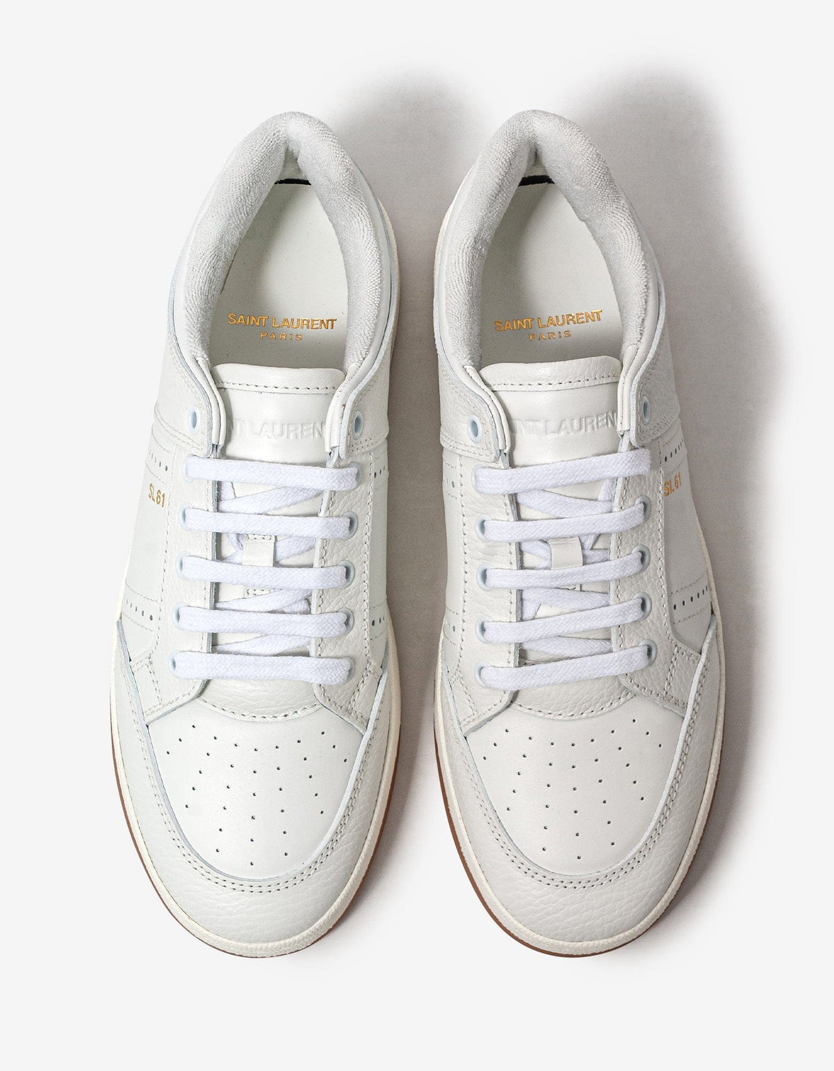 Saint Laurent White SL/61 Leather Trainers