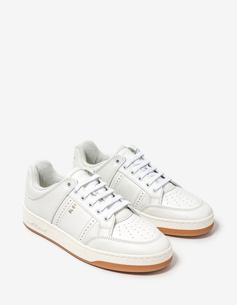 Saint Laurent White SL/61 Leather Trainers