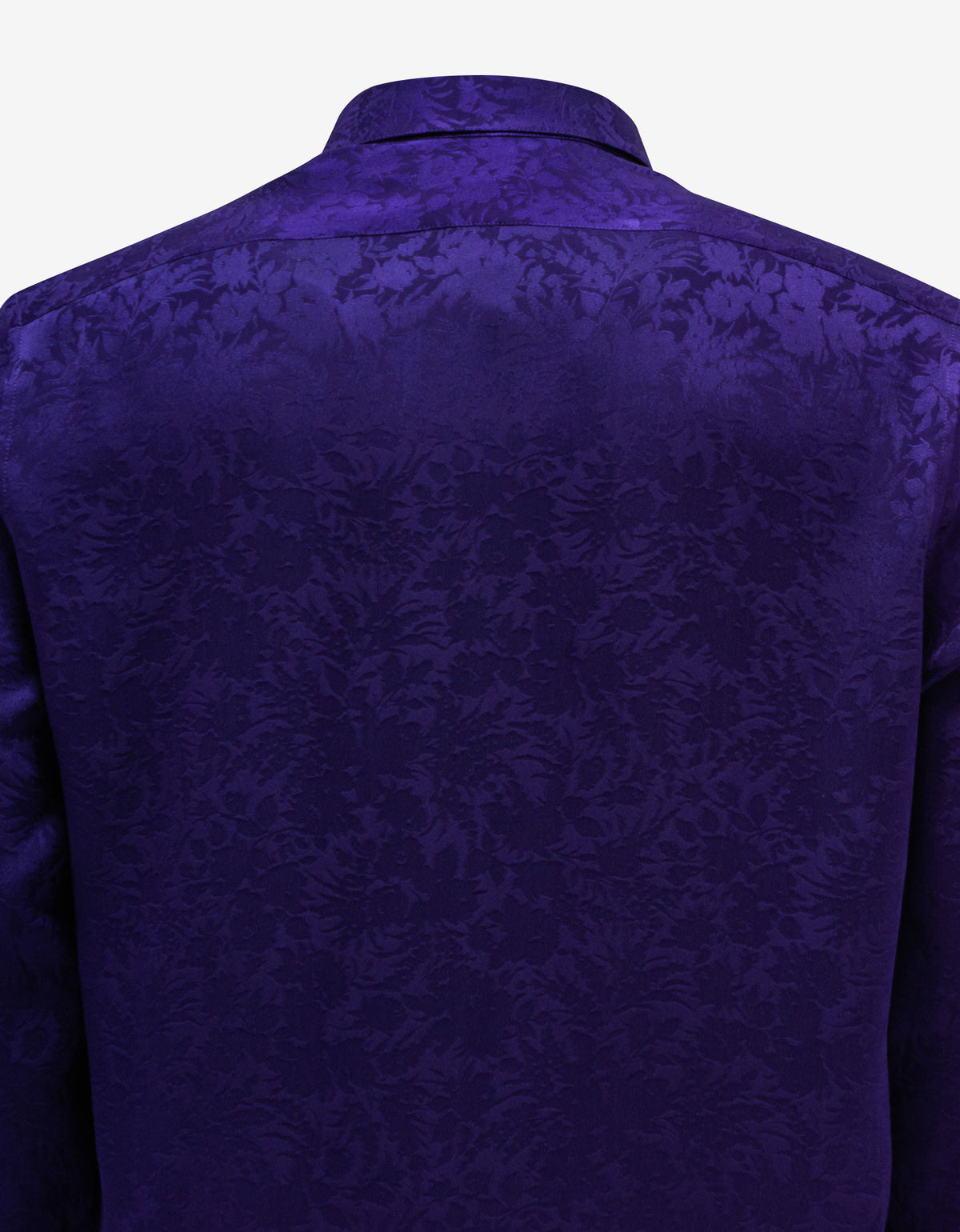 Saint Laurent Purple Floral Print Silk Shirt