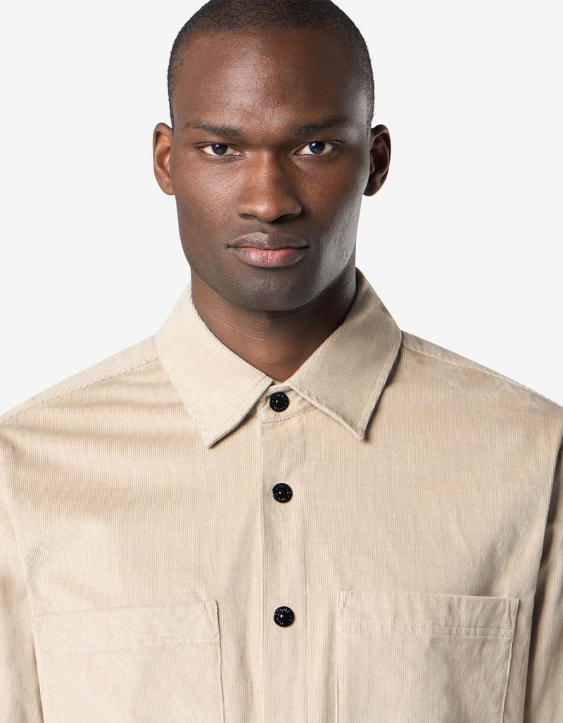 Stone Island Beige Cotton Micro-Corduroy Overshirt