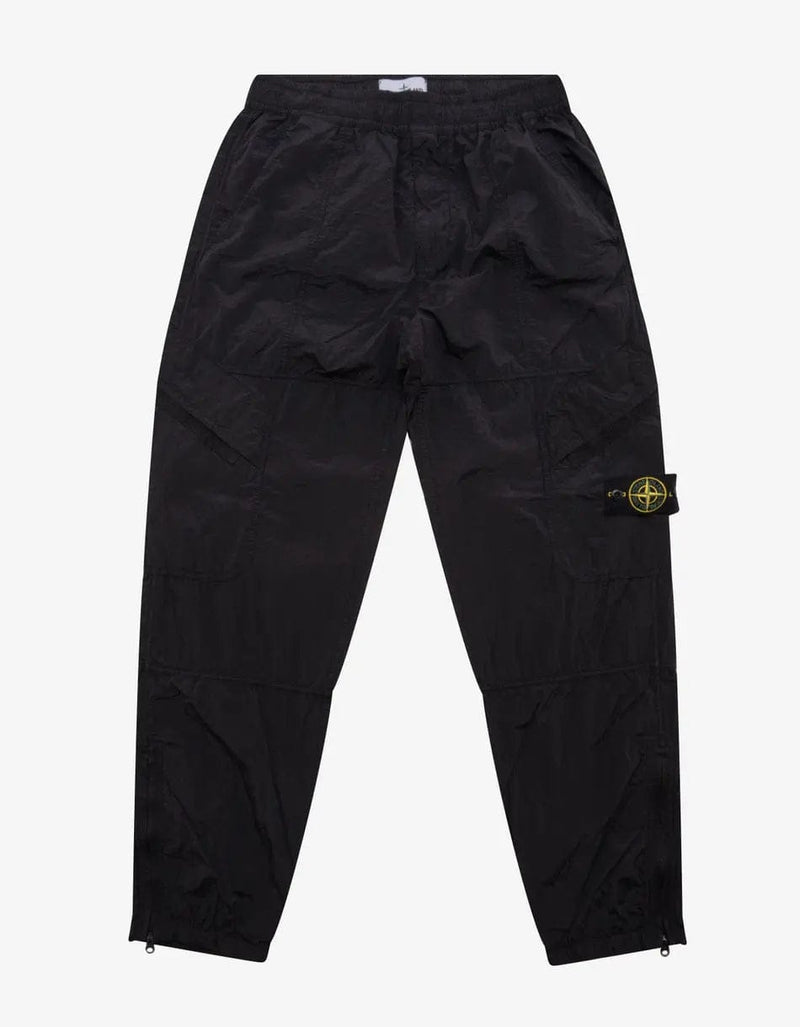 Stone Island Black Garment Dyed Cargo Trousers