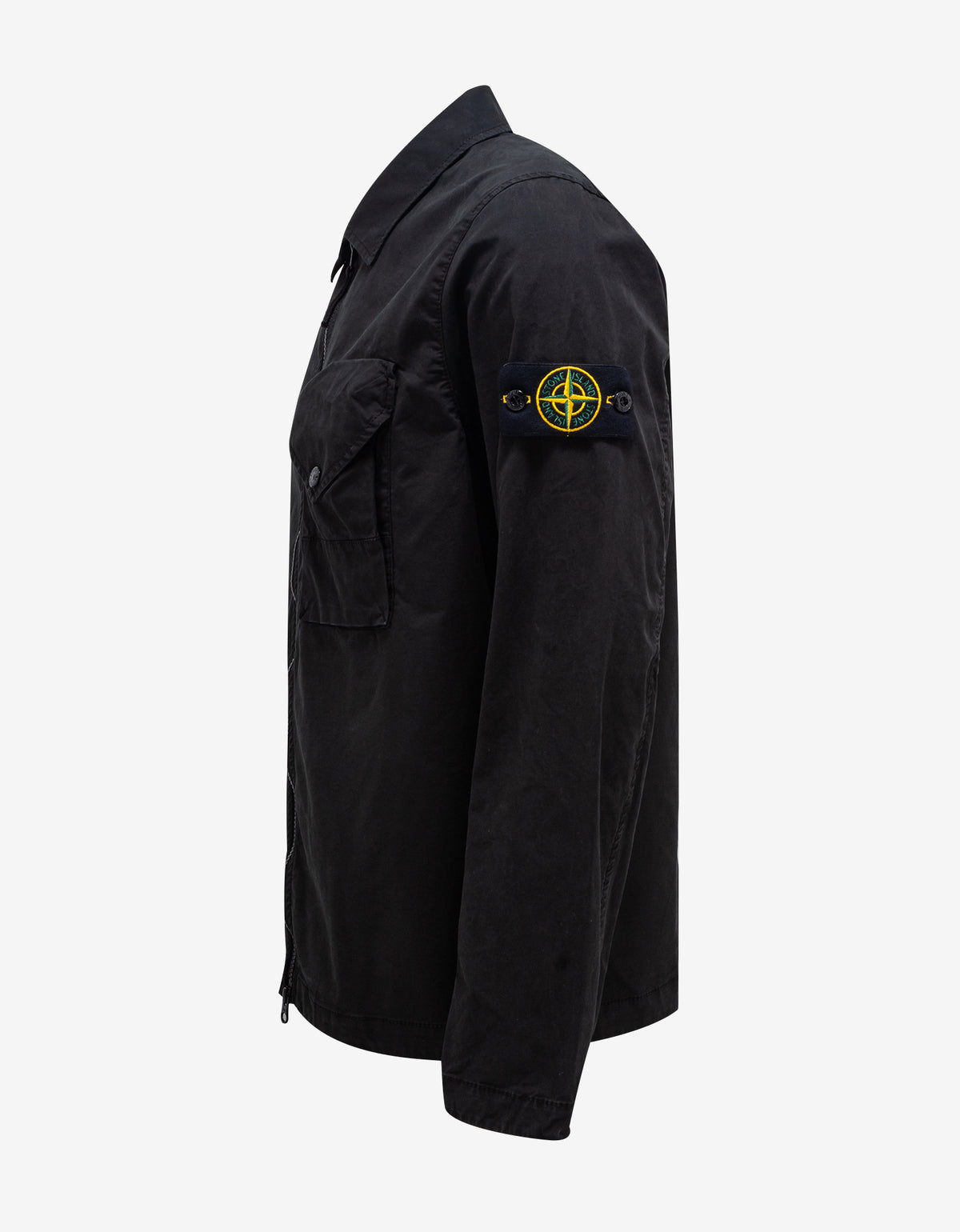 Stone Island Black Garment Dyed Overshirt