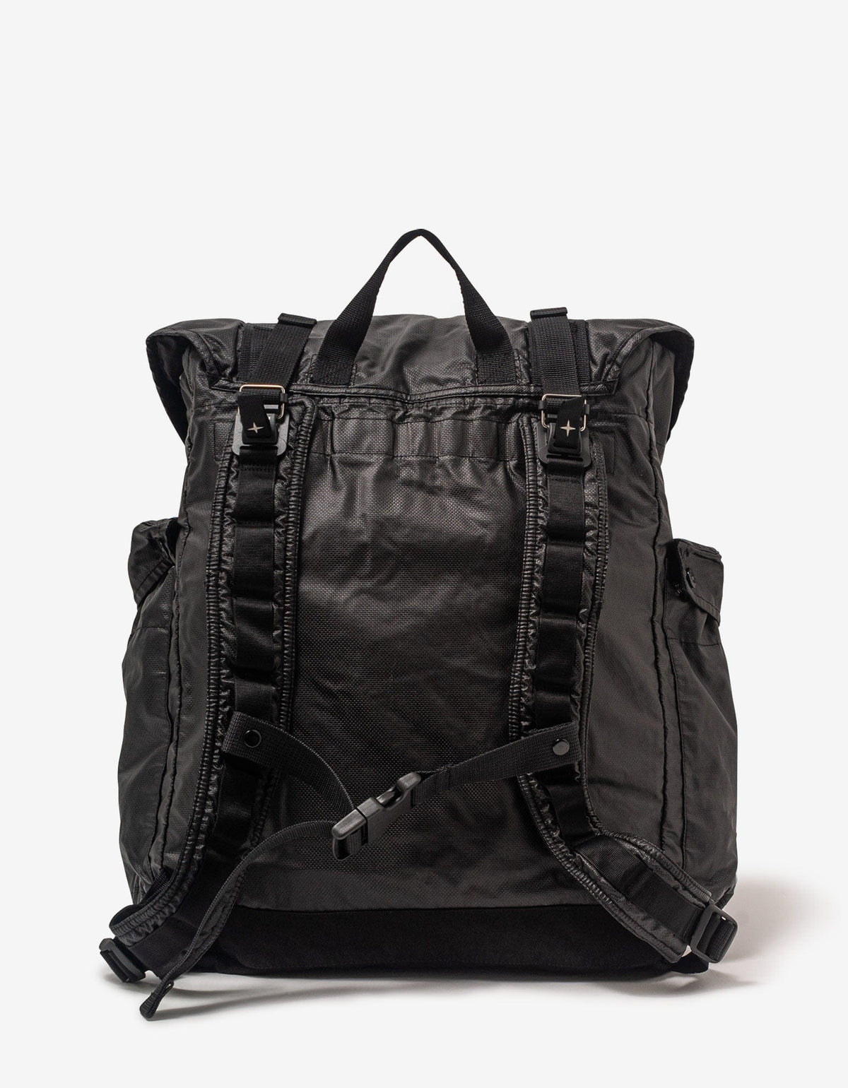 Stone Island Black Mussola Gommata-TC Backpack