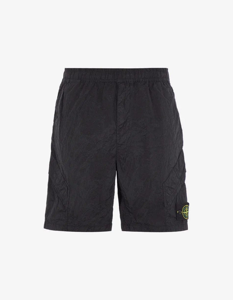 Stone Island Black Nylon Metal Bermuda Shorts