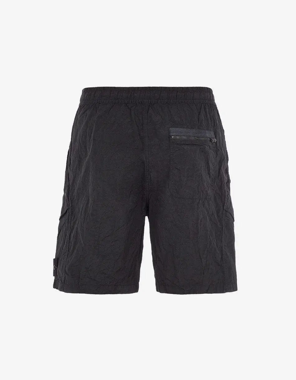 Stone Island Black Nylon Metal Bermuda Shorts