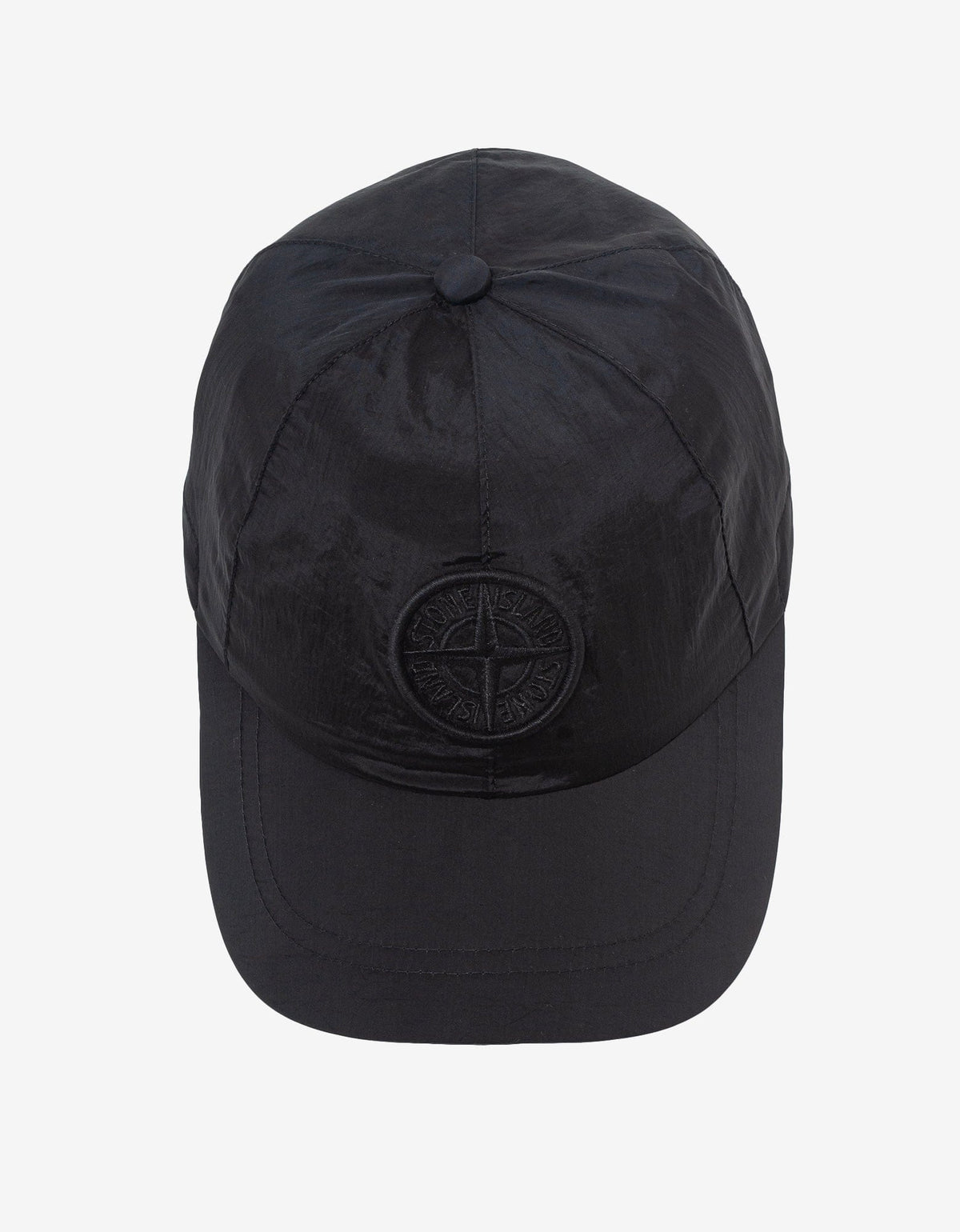 Stone Island Black Nylon Metal Cap