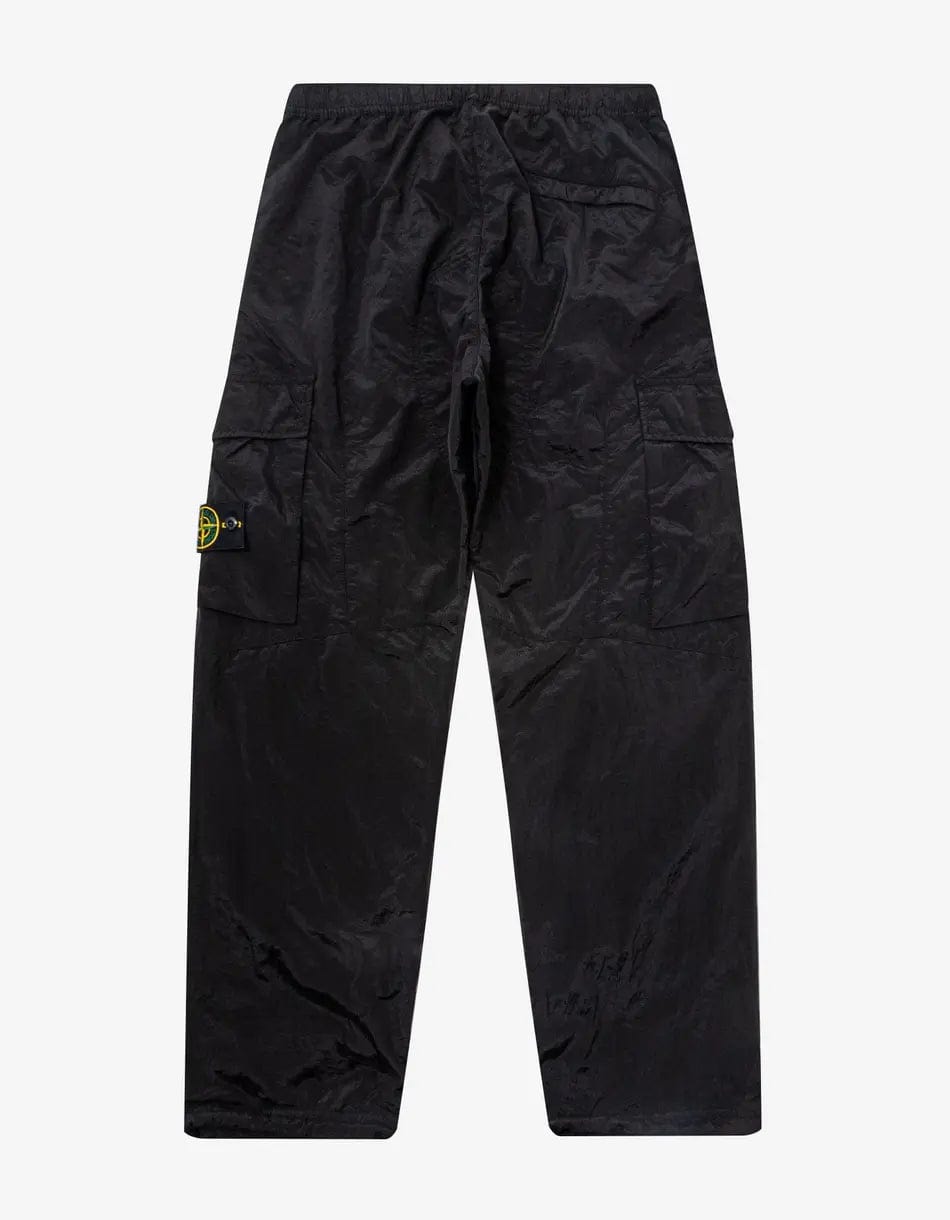 Stone Island Black Nylon Metal Cargo Trousers