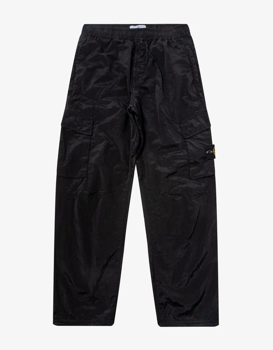 Stone Island Black Nylon Metal Cargo Trousers