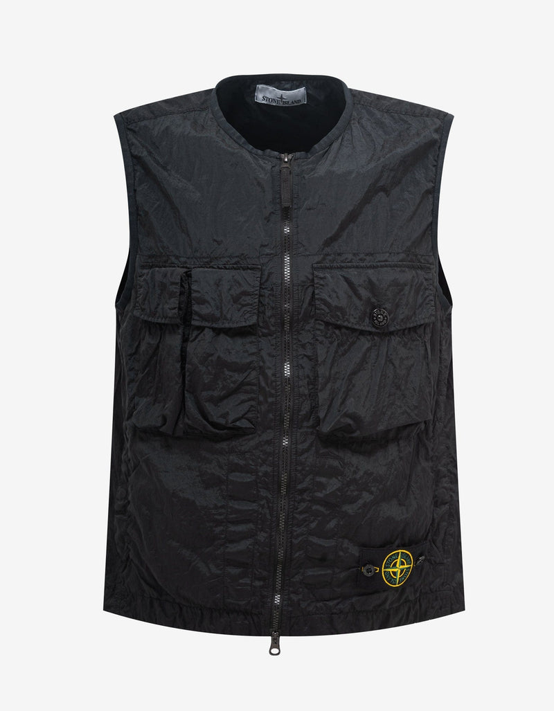 Stone Island Black Nylon Metal Gilet