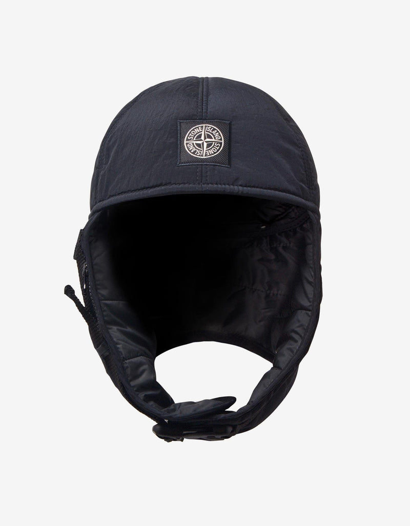 Stone Island Black Nylon Metal Padded Protective Hood