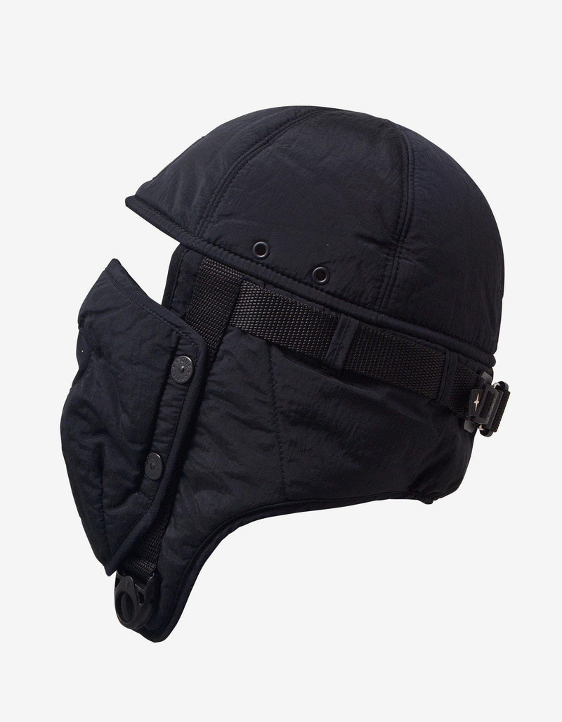 Stone Island Black Nylon Metal Padded Protective Hood