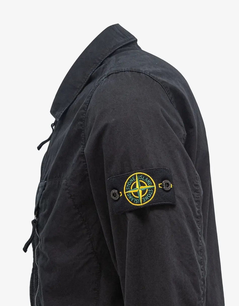 Stone Island Black Old Treatment Overshirt