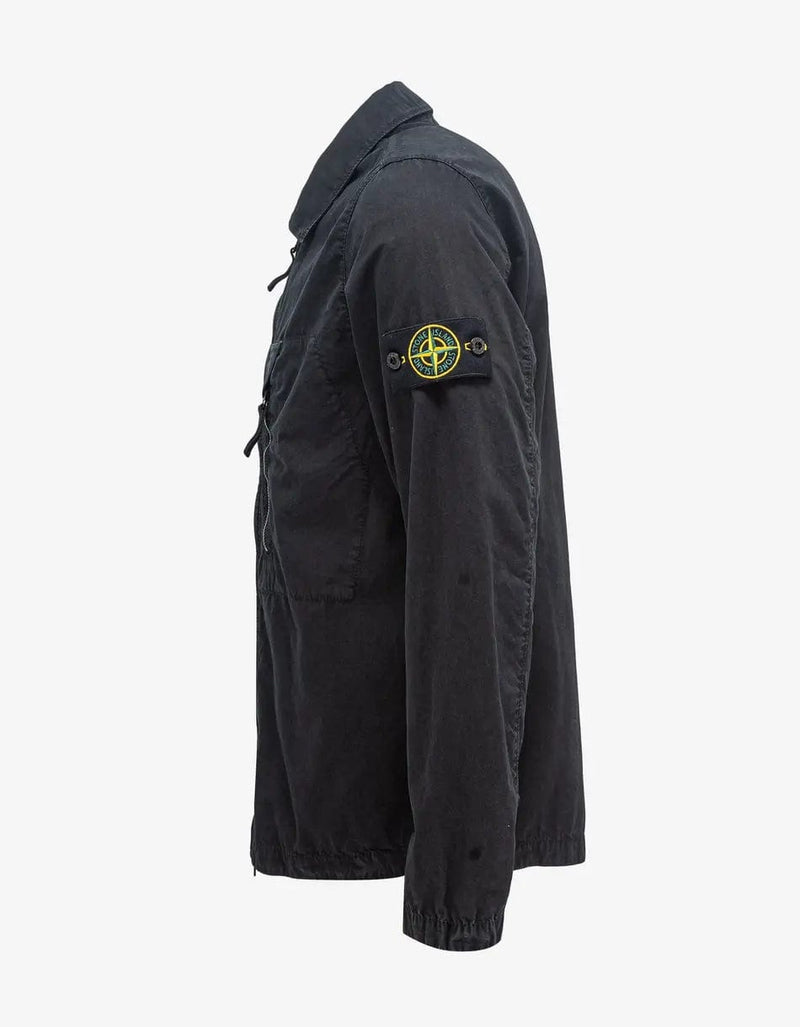 Stone Island Black Old Treatment Overshirt