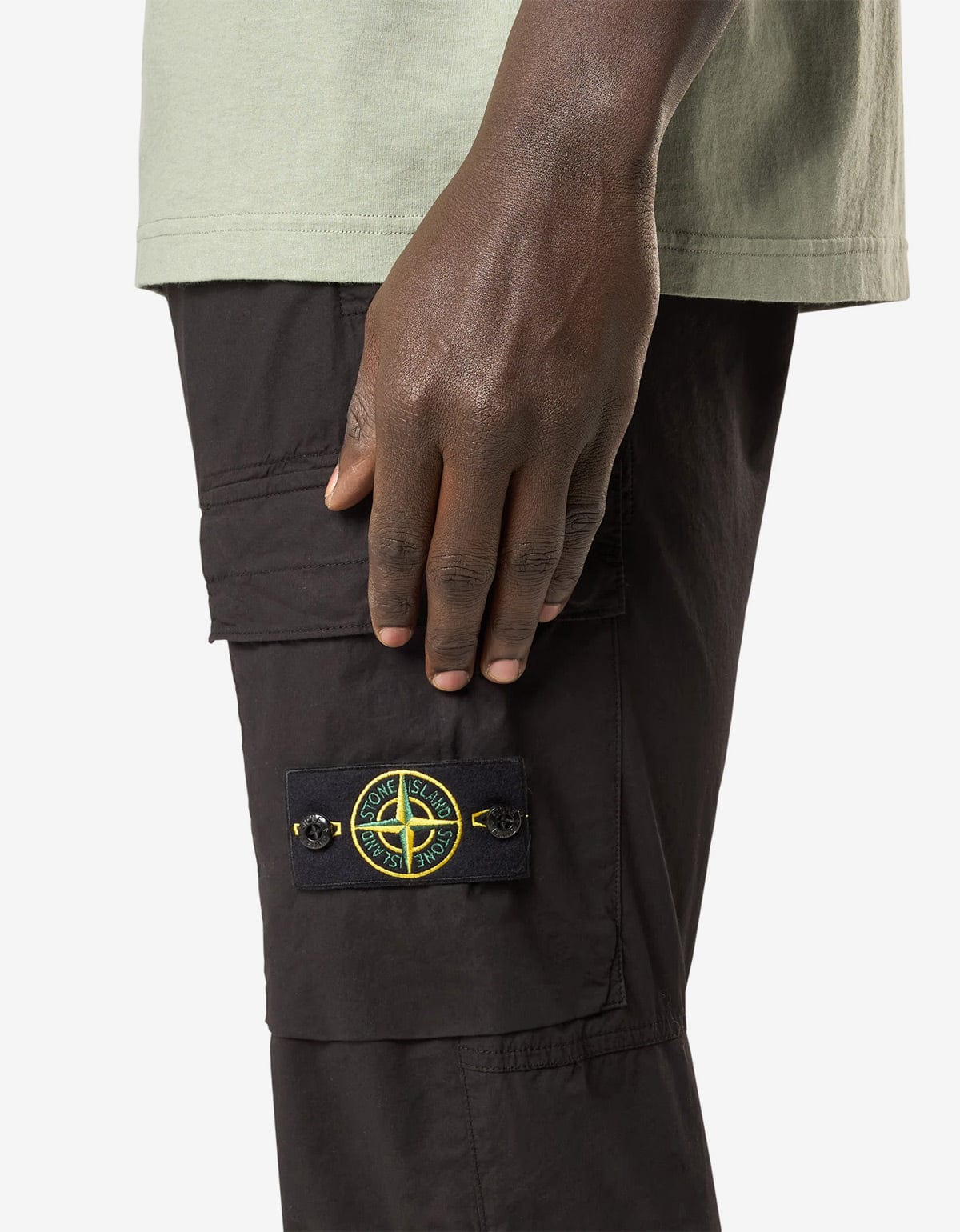 Stone Island Black Paracadute Cargo Trousers