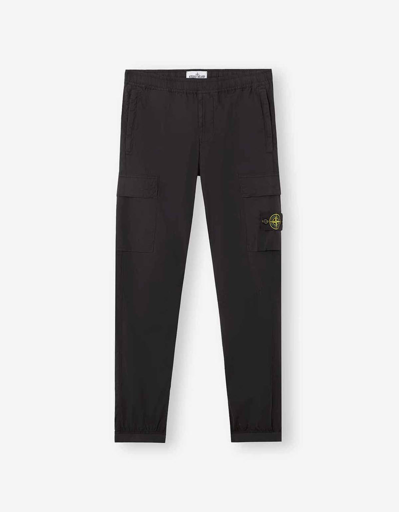 Stone Island Black Paracadute Cargo Trousers